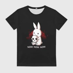 Женская футболка 3D Череп nom-nom rabbit