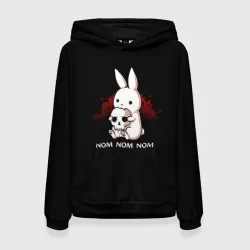 Женская толстовка 3D Череп nom-nom rabbit