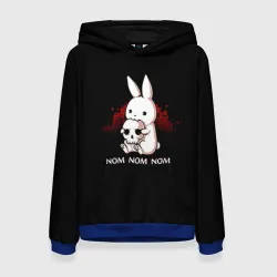 Женская толстовка 3D Череп nom-nom rabbit
