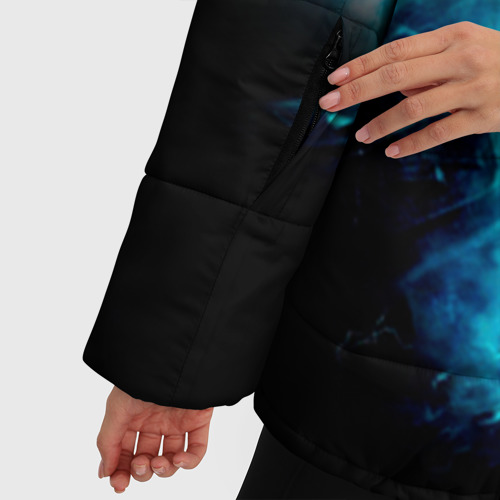 Женская зимняя куртка Oversize Череп, цвет светло-серый - фото 6