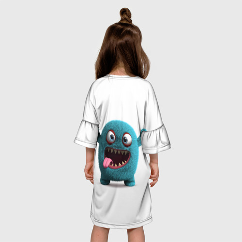 Детское платье 3D с принтом Монстр, вид сзади #2