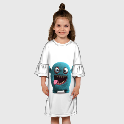 Детское платье 3D с принтом Монстр, вид сбоку #3