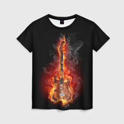 Женская футболка 3D Адская гитара