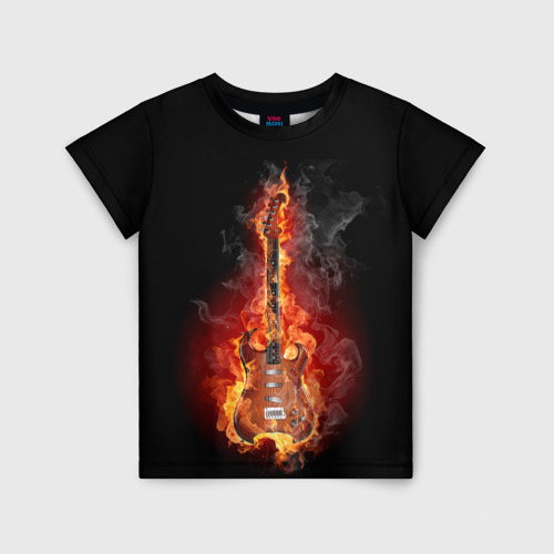 Детская футболка 3D Адская гитара, цвет 3D печать