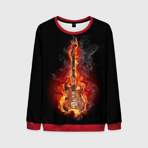 Мужской свитшот 3D Адская гитара, цвет красный