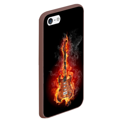 Чехол для iPhone 5/5S матовый Адская гитара, цвет коричневый - фото 3