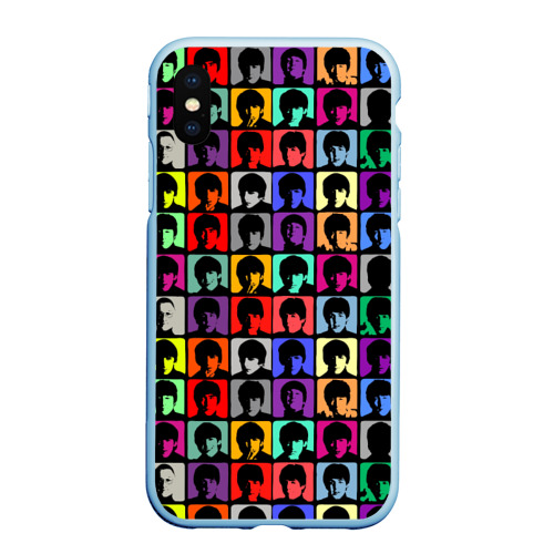 Чехол для iPhone XS Max матовый The Beatles art, цвет голубой