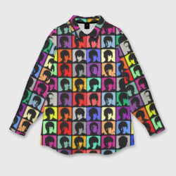 Женская рубашка oversize 3D The Beatles art
