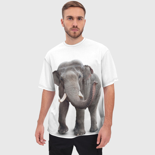Мужская футболка oversize 3D Слон vppdgryphon, цвет 3D печать - фото 3