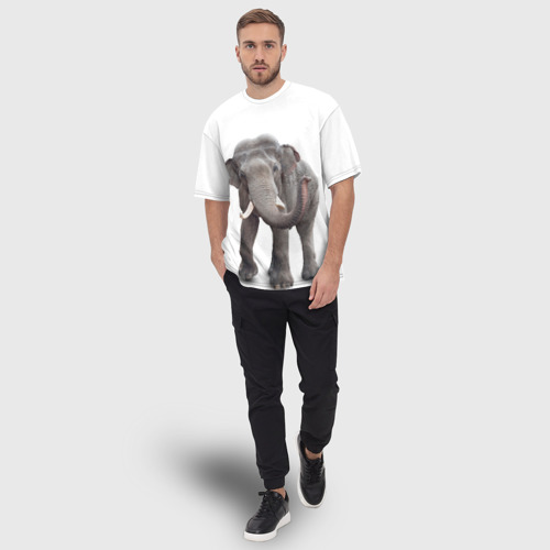 Мужская футболка oversize 3D Слон vppdgryphon, цвет 3D печать - фото 5