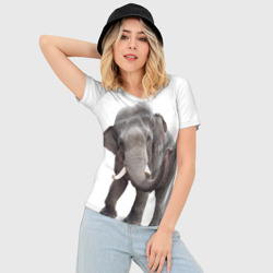 Женская футболка 3D Slim Слон vppdgryphon - фото 2