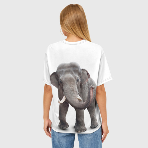 Женская футболка oversize 3D Слон vppdgryphon, цвет 3D печать - фото 4