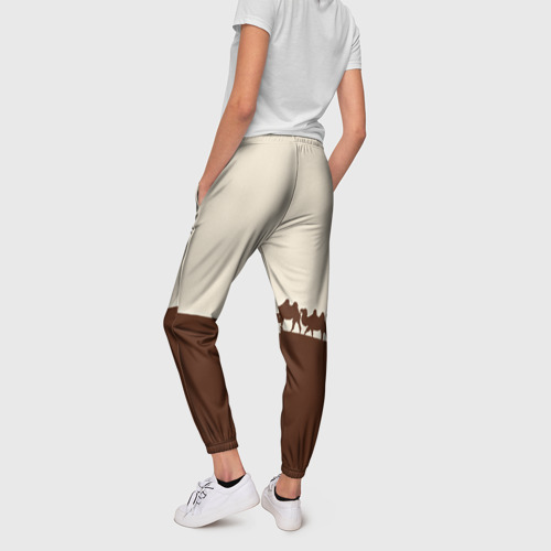 Женские брюки 3D с принтом Пустыня, вид сзади #2