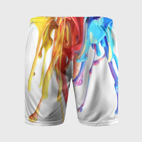 Мужские шорты спортивные Краска, цвет 3D печать - фото 2