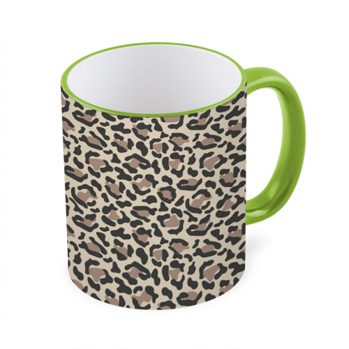 Кружка с полной запечаткой Шкура леопарда 3, цвет Кант светло-зеленый - фото 3