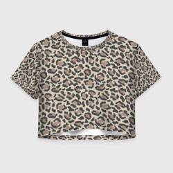 Женская футболка Crop-top 3D Шкура леопарда 3
