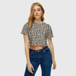 Женская футболка Crop-top 3D Шкура леопарда 3 - фото 2