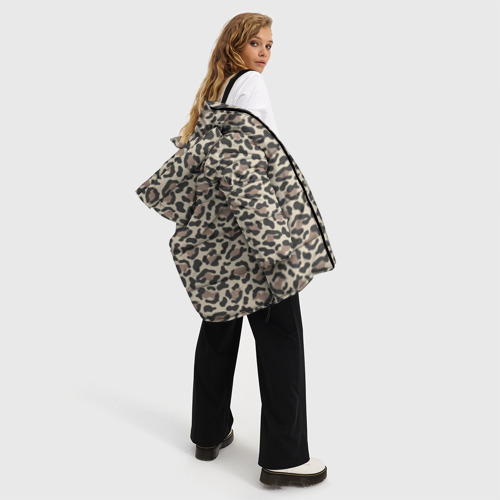 Женская зимняя куртка Oversize Шкура леопарда 3, цвет красный - фото 5