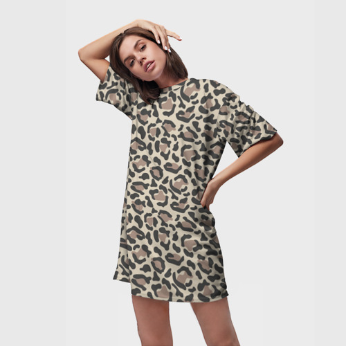 Платье-футболка 3D Шкура леопарда 3, цвет 3D печать - фото 3
