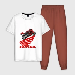 Мужская пижама с белой футболкой хлопок CBR600RR
