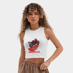 Женская укороченная майка-топ хлопок CBR600RR - фото 2
