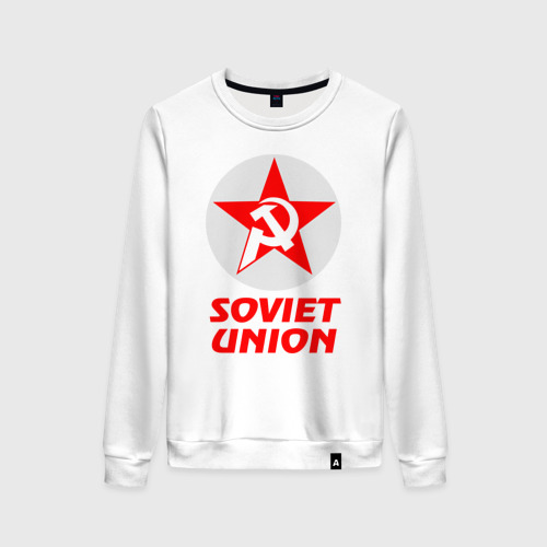 Женский свитшот хлопок Soviet Union, цвет белый