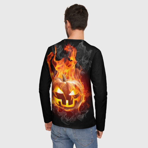 Мужской лонгслив 3D Огненная стихия хэллоуин, цвет 3D печать - фото 4