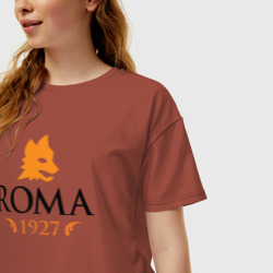 Женская футболка хлопок Oversize AS Roma - фото 2