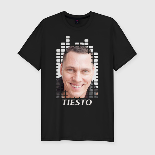 Мужская футболка хлопок Slim EQ - Tiesto, цвет черный