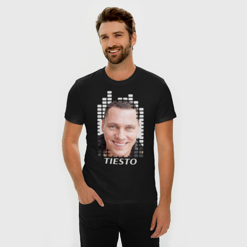 Мужская футболка хлопок Slim EQ - Tiesto, цвет черный - фото 3