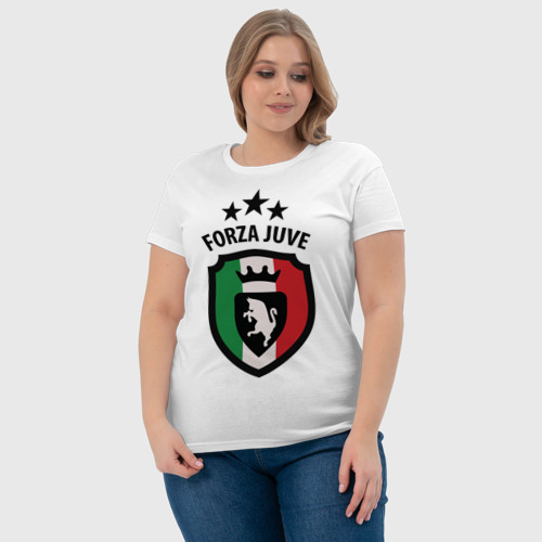 Женская футболка хлопок Forza Juventus, цвет белый - фото 6