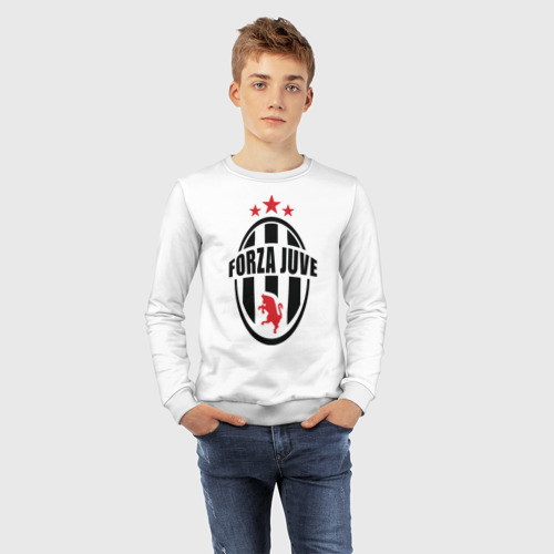 Детский свитшот хлопок Forza Juventus, цвет белый - фото 7