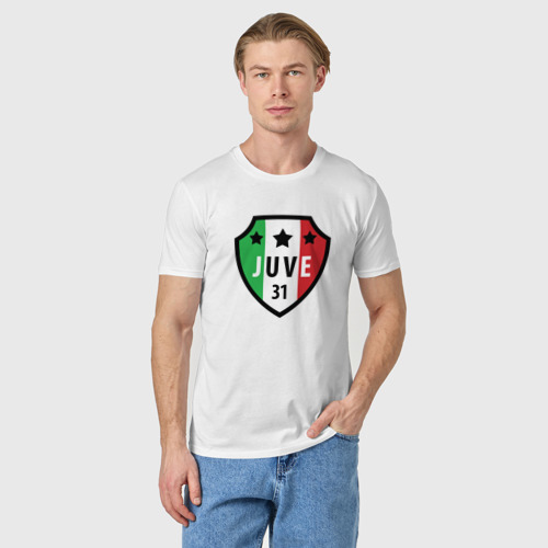 Мужская футболка хлопок juventus, цвет белый - фото 3