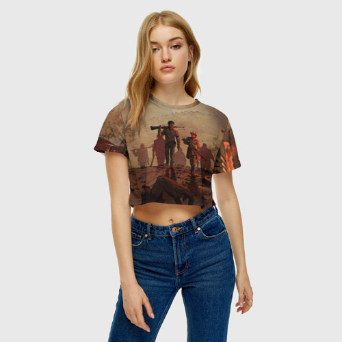 Женская футболка Crop-top 3D Walking Dead, цвет 3D печать - фото 3