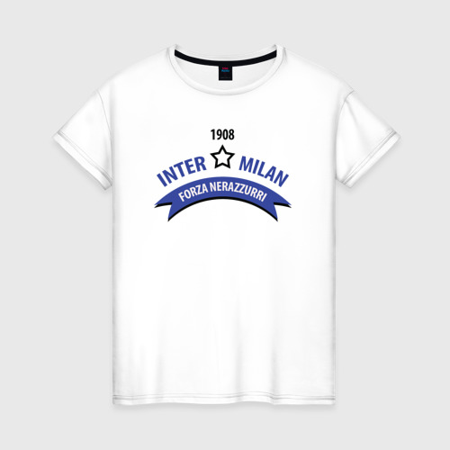 Женская футболка хлопок Forza Nerazzurri, цвет белый