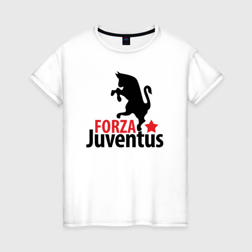 Женская футболка хлопок Forza Juventus, цвет белый