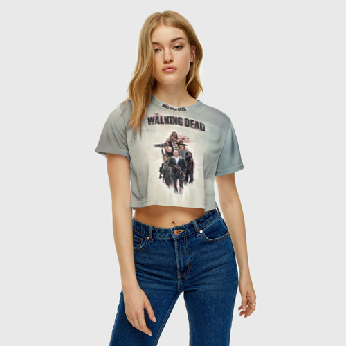 Женская футболка Crop-top 3D Walking Dead, цвет 3D печать - фото 4