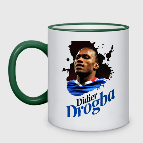 Кружка двухцветная Didier_Drogba, цвет Кант зеленый