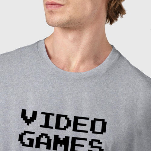 Мужская футболка хлопок video games, цвет меланж - фото 6