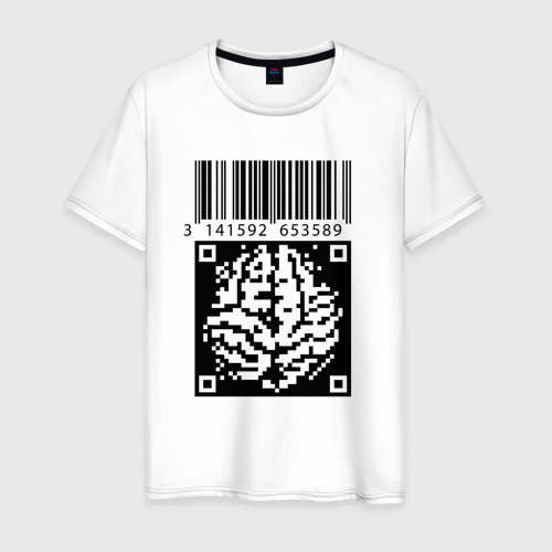 Мужская футболка хлопок QR brain code