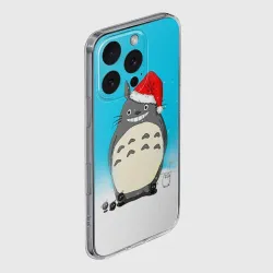 Чехол для iPhone 16 Pro Max силиконовый с защитой камеры Тоторо под снегом - фото 2