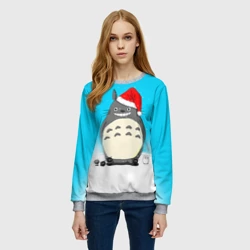 Женский свитшот 3D Тоторо под снегом - фото 2