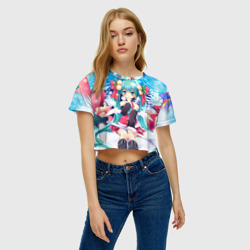 Женская футболка Crop-top 3D Мику и подарки - фото 2