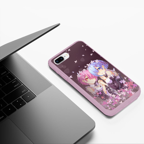 Чехол для iPhone 7Plus/8 Plus матовый Zero kara Hajimeru Isekai Seikatsu, цвет розовый - фото 5