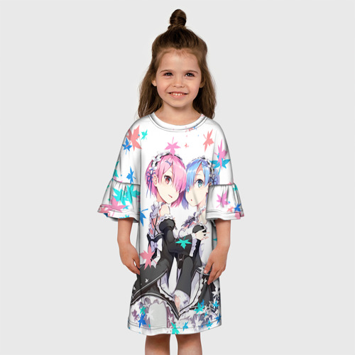 Детское платье 3D с принтом Zero kara Hajimeru Isekai Seikatsu, вид сбоку #3