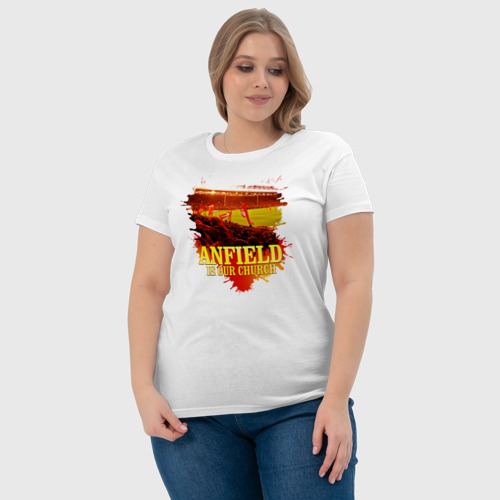 Женская футболка хлопок Anfield, цвет белый - фото 6