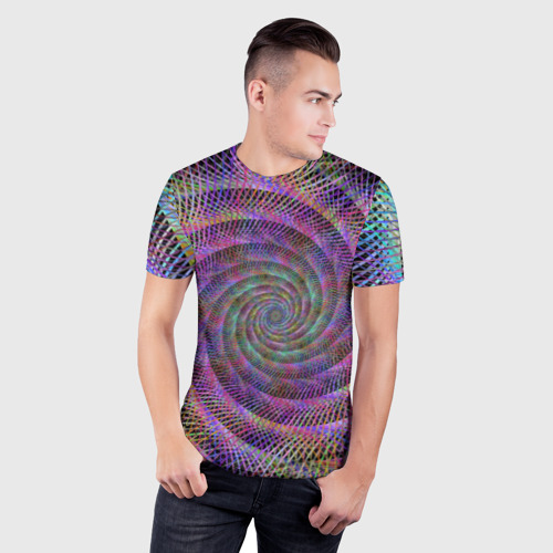 Мужская футболка 3D Slim Спираль, цвет 3D печать - фото 3