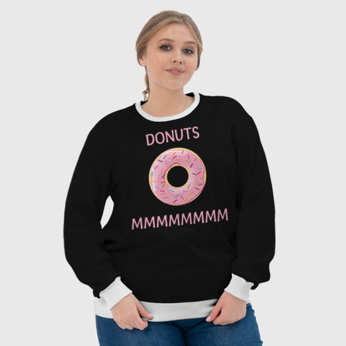 Женский свитшот 3D Donuts, цвет 3D печать - фото 6