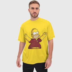 Мужская футболка oversize 3D Гомер-болельщик - фото 2