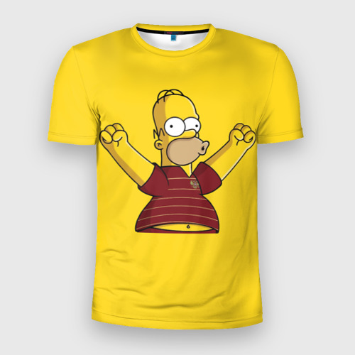 Мужская футболка 3D Slim Гомер-болельщик